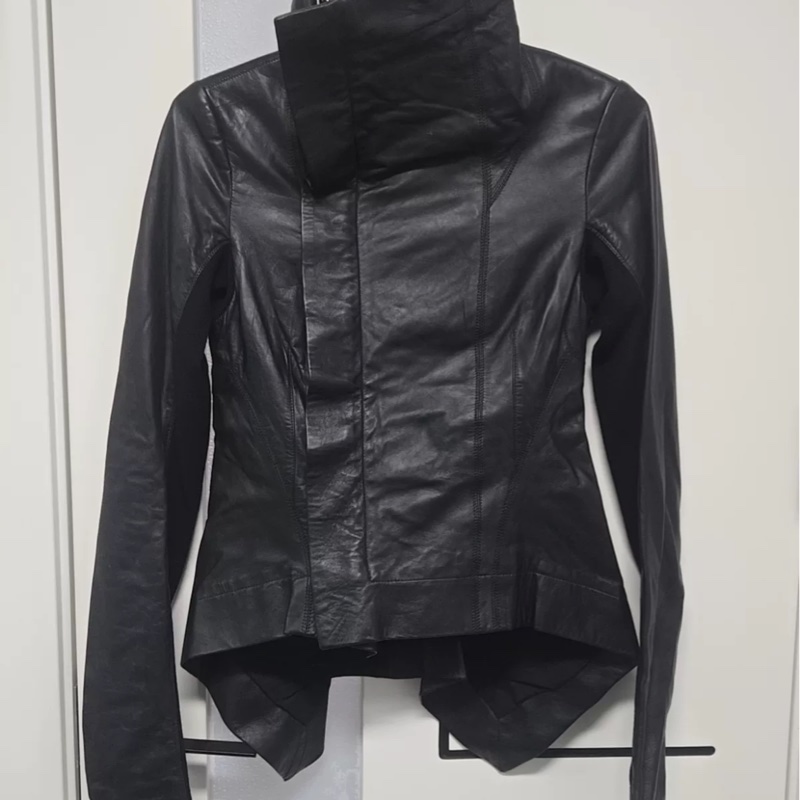 Rick owens Naska 女款立領燕尾羊皮皮衣-0