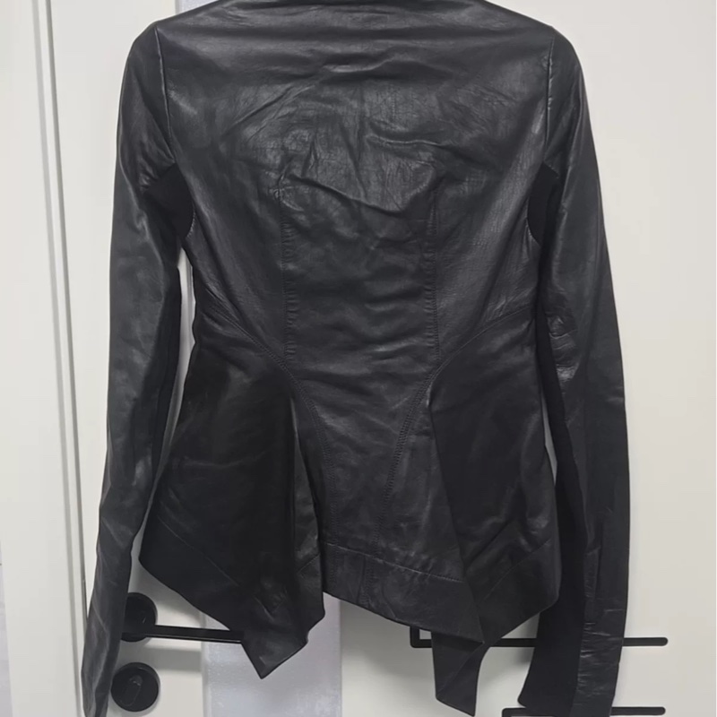 Rick owens Naska 女款立領燕尾羊皮皮衣-1