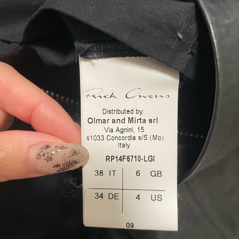 Rick owens Naska 女款立領燕尾羊皮皮衣-4