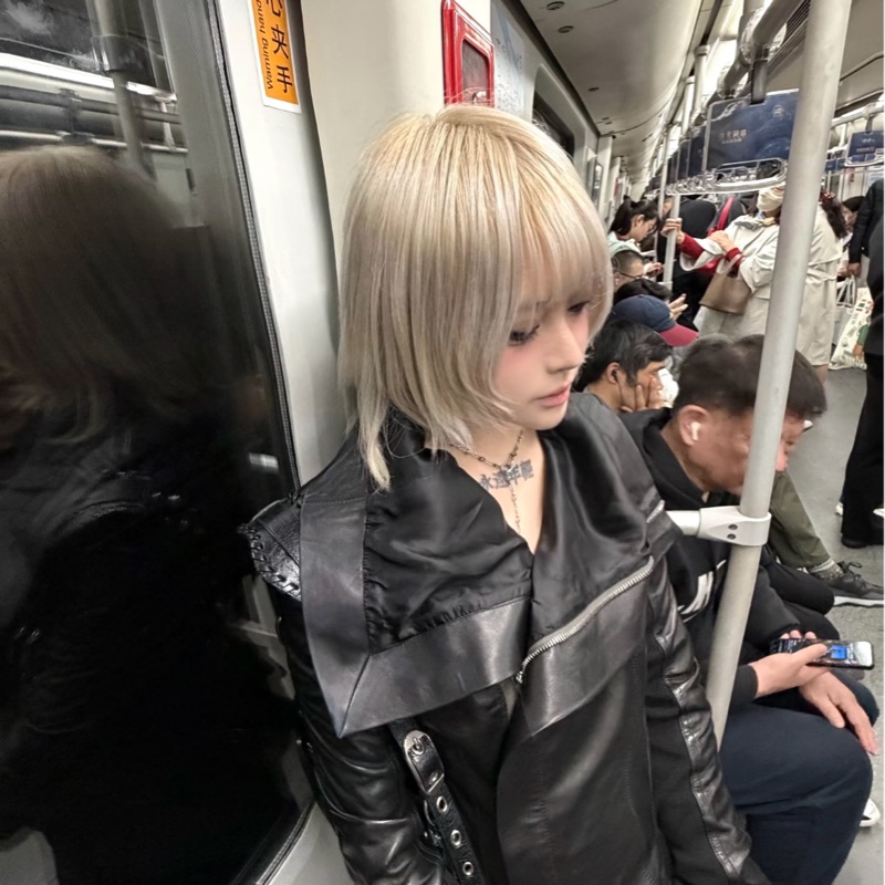 Rick owens Naska 女款立領燕尾羊皮皮衣-5