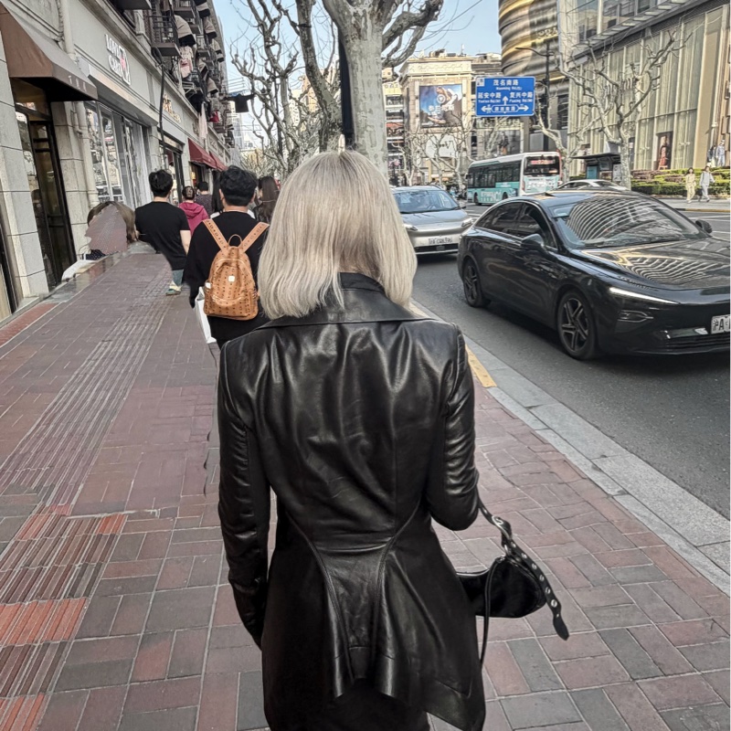 Rick owens Naska 女款立領燕尾羊皮皮衣-6