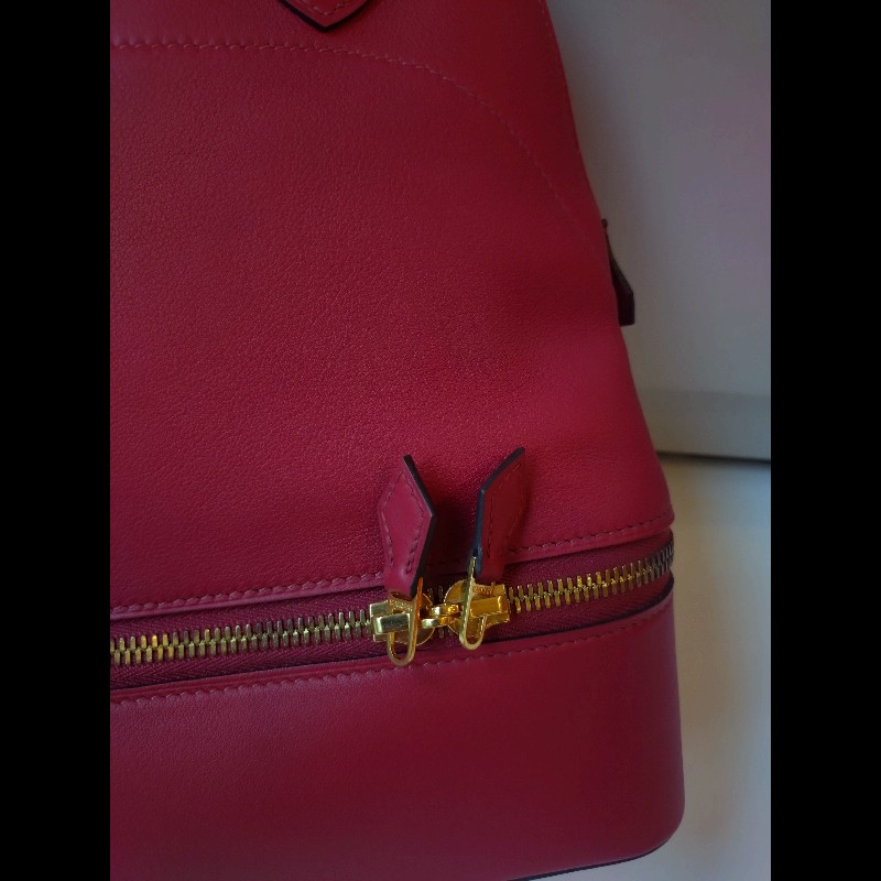 Hermes 金釦石榴紅皮雙層柏麗包 bolide secret-7
