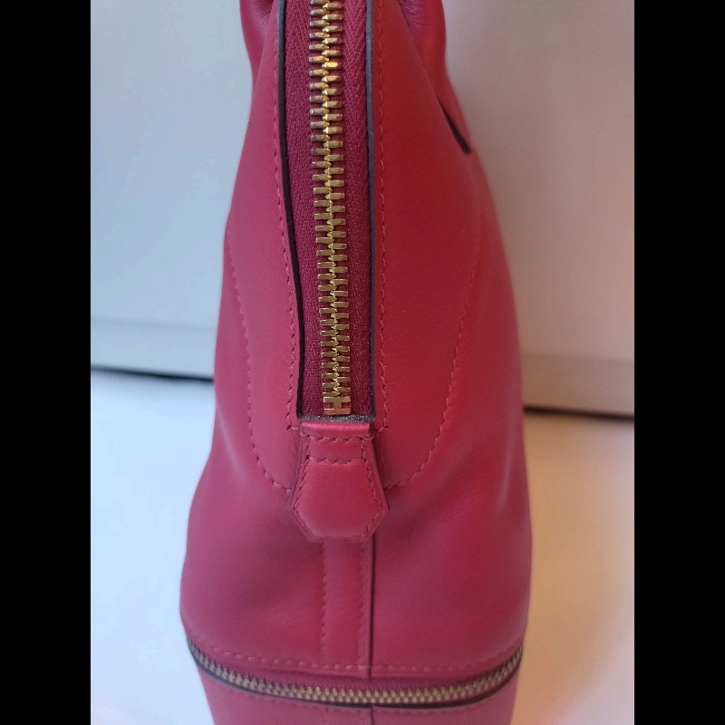 Hermes 金釦石榴紅皮雙層柏麗包 bolide secret-8