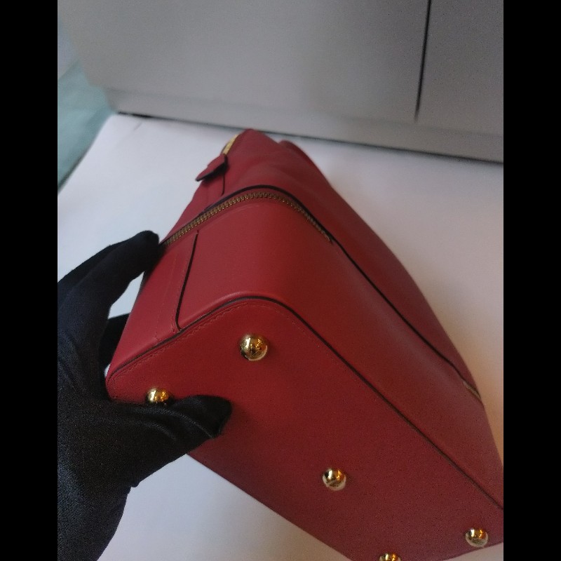 Hermes 金釦石榴紅皮雙層柏麗包 bolide secret-16