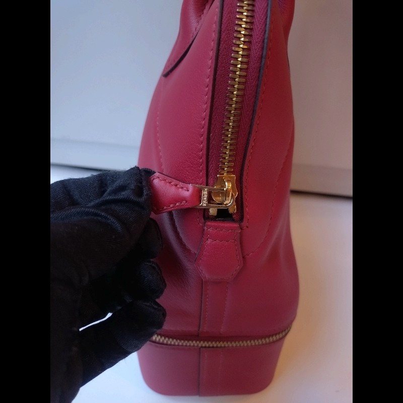 Hermes 金釦石榴紅皮雙層柏麗包 bolide secret-20