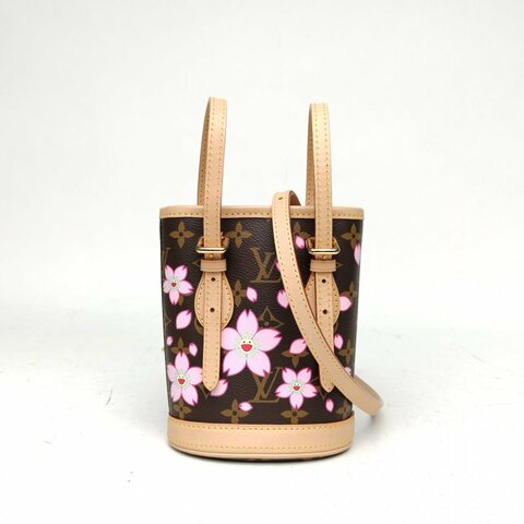 LOUIS VUITTON LVx村上隆聯名款櫻花系列水桶包PVC晶片肩背包