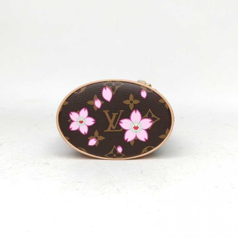 LOUIS VUITTON LVx村上隆聯名款櫻花系列水桶包PVC晶片肩背包-4