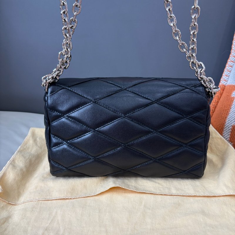 路易威登/Louis Vuitton 菱格紋黑色全皮GO-14鏈條包-1