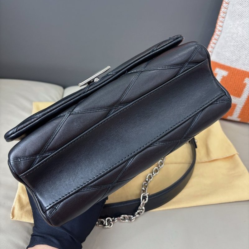 路易威登/Louis Vuitton 菱格紋黑色全皮GO-14鏈條包-8