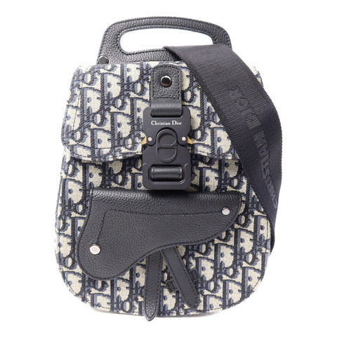 Dior 帆布/牛皮皮革Gallop Sling Bag肩背袋