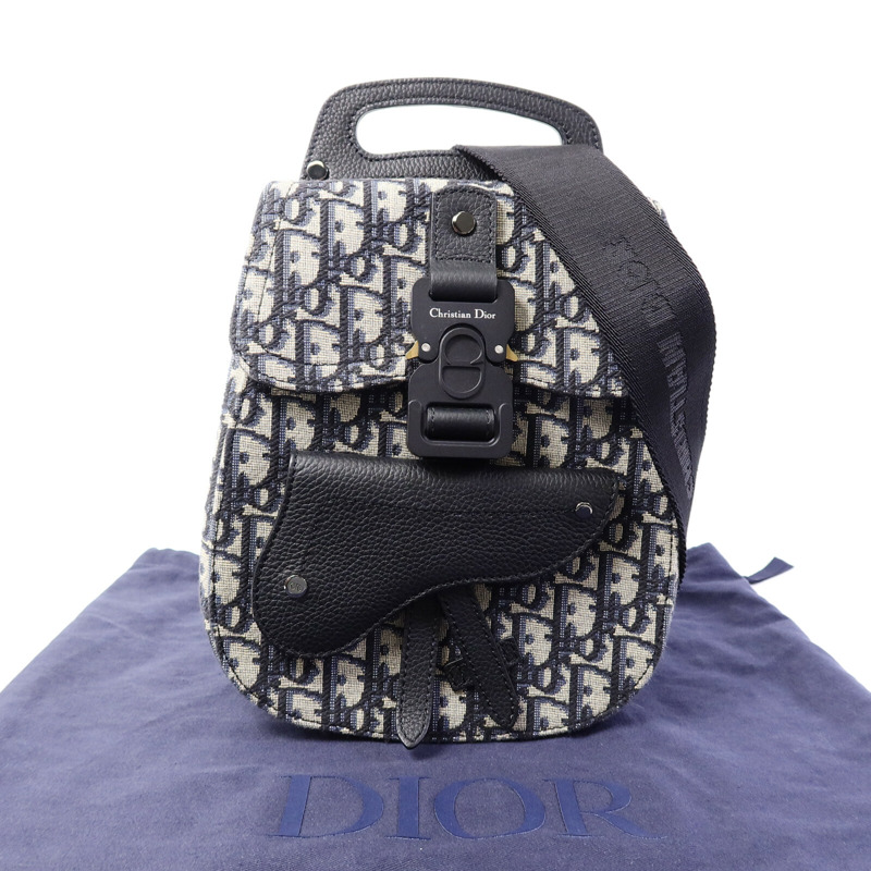 Dior 帆布/牛皮皮革Gallop Sling Bag肩背袋-9