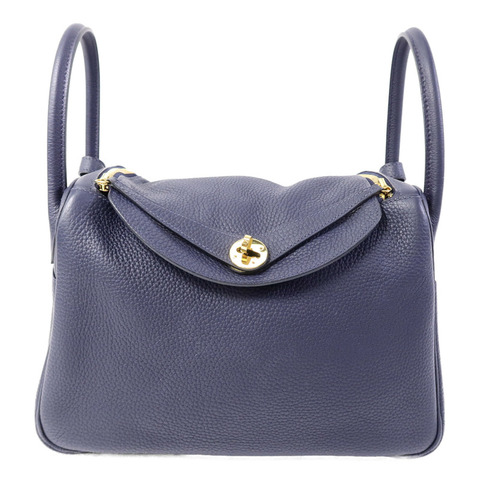 HERMES Togo皮革Lindy 30肩背袋Blue Nuit