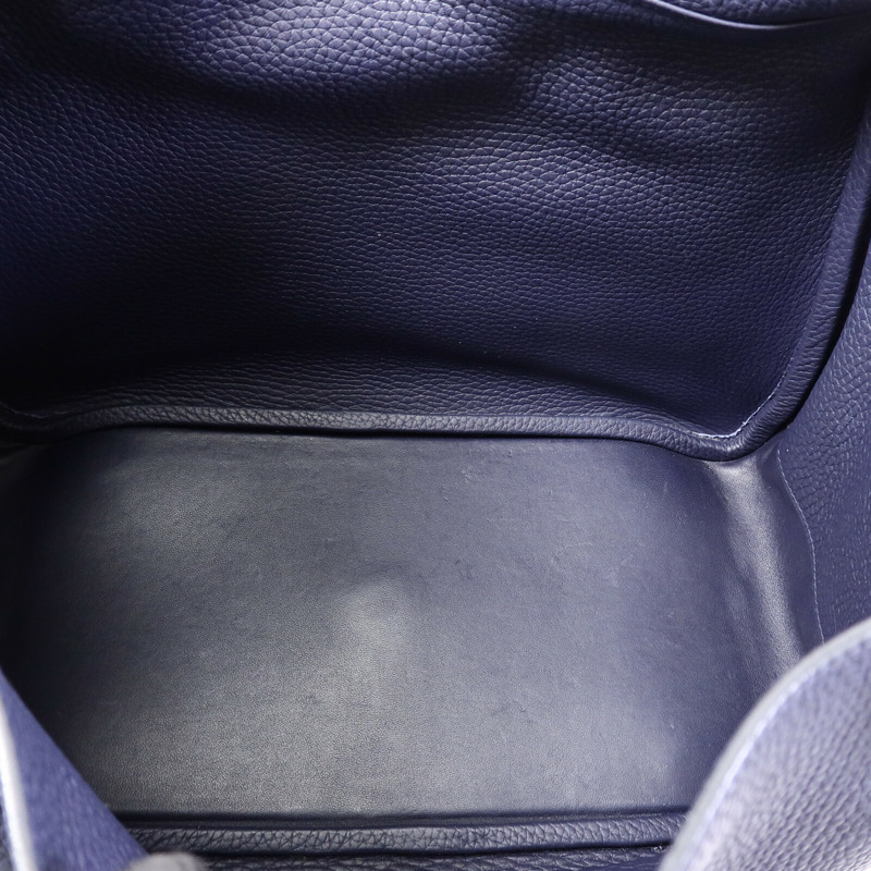HERMES Togo皮革Lindy 30肩背袋Blue Nuit-4
