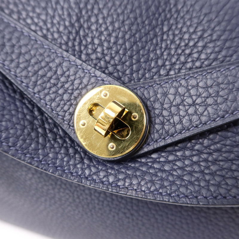 HERMES Togo皮革Lindy 30肩背袋Blue Nuit-6