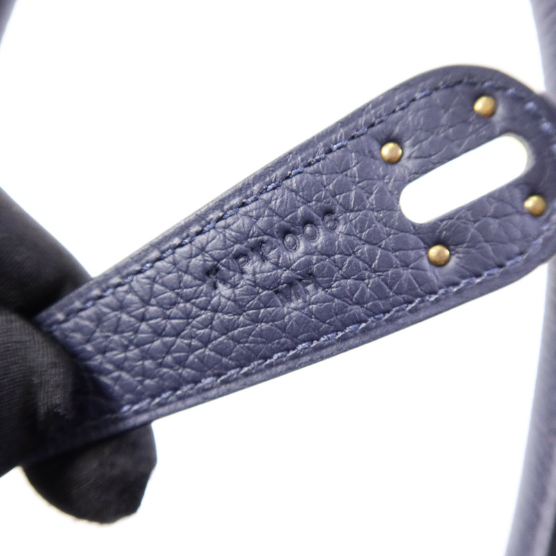 HERMES Togo皮革Lindy 30肩背袋Blue Nuit-7