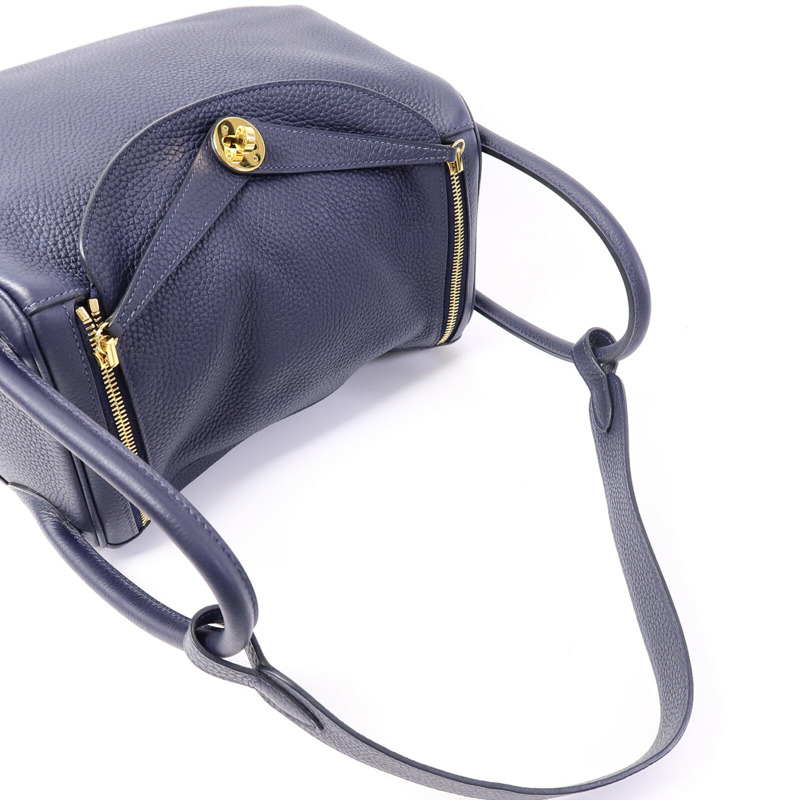 HERMES Togo皮革Lindy 30肩背袋Blue Nuit-8