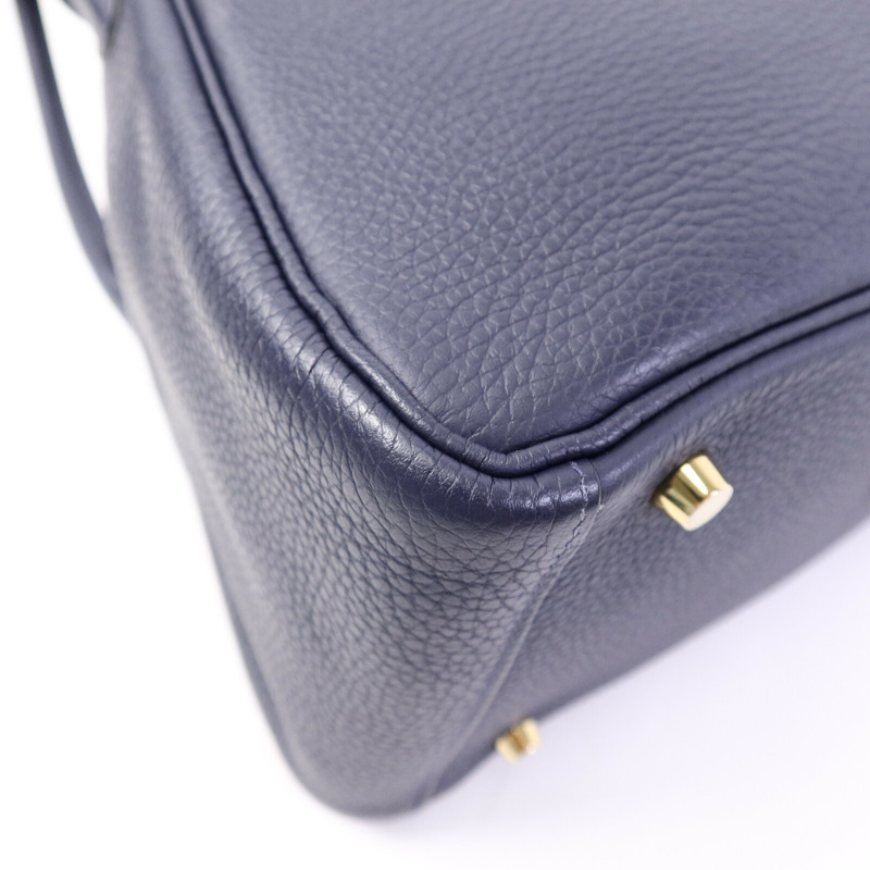 HERMES Togo皮革Lindy 30肩背袋Blue Nuit-13