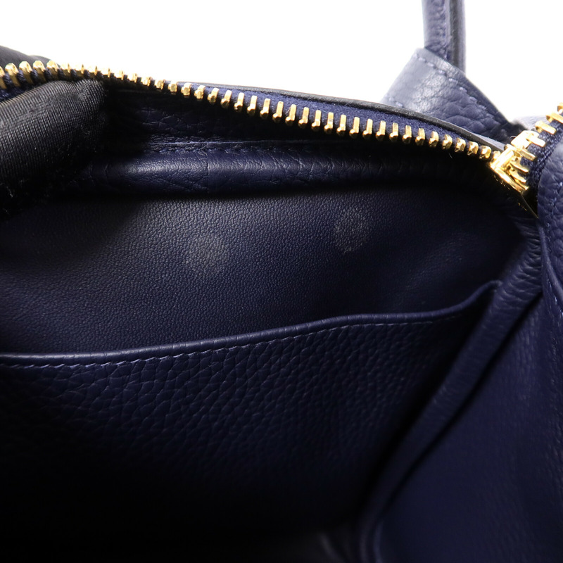 HERMES Togo皮革Lindy 30肩背袋Blue Nuit-15