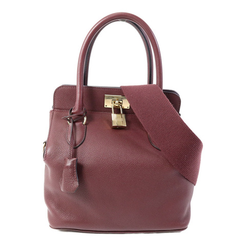 HERMES Evercolor皮革Tool Box 20手挽肩背兩用袋Dark Red