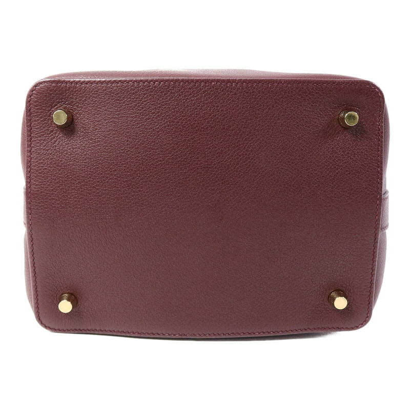 HERMES Evercolor皮革Tool Box 20手挽肩背兩用袋Dark Red-3