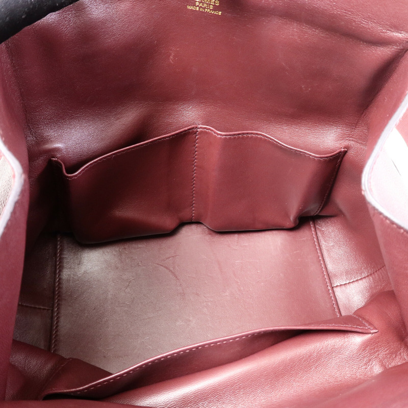 HERMES Evercolor皮革Tool Box 20手挽肩背兩用袋Dark Red-4