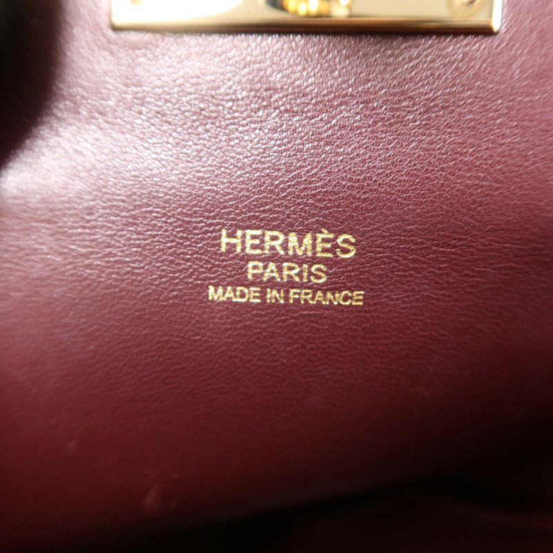 HERMES Evercolor皮革Tool Box 20手挽肩背兩用袋Dark Red-5