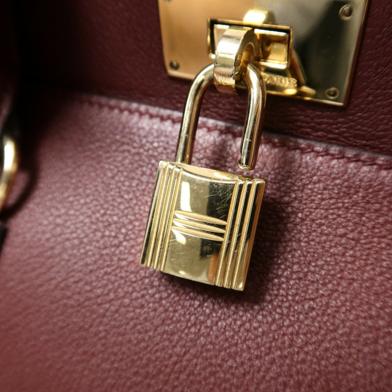 HERMES Evercolor皮革Tool Box 20手挽肩背兩用袋Dark Red-6