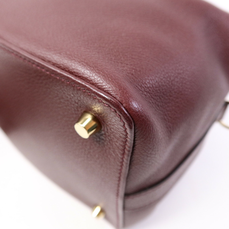 HERMES Evercolor皮革Tool Box 20手挽肩背兩用袋Dark Red-10