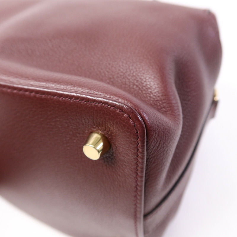 HERMES Evercolor皮革Tool Box 20手挽肩背兩用袋Dark Red-12