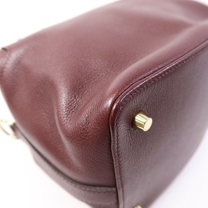 HERMES Evercolor皮革Tool Box 20手挽肩背兩用袋Dark Red-13