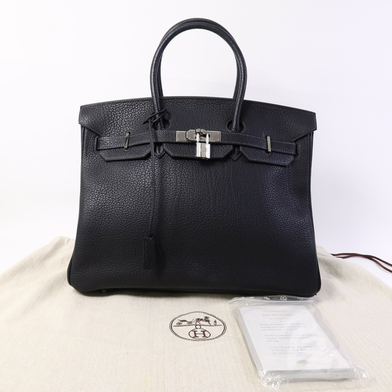 HERMES Togo皮革Birkin 35手挽袋Noir-9