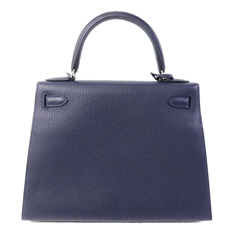HERMES Clémence/Tadelakt皮革Kelly 28手挽肩背兩用袋Bleu Nuit/Bleu Brighton/Capucine-1