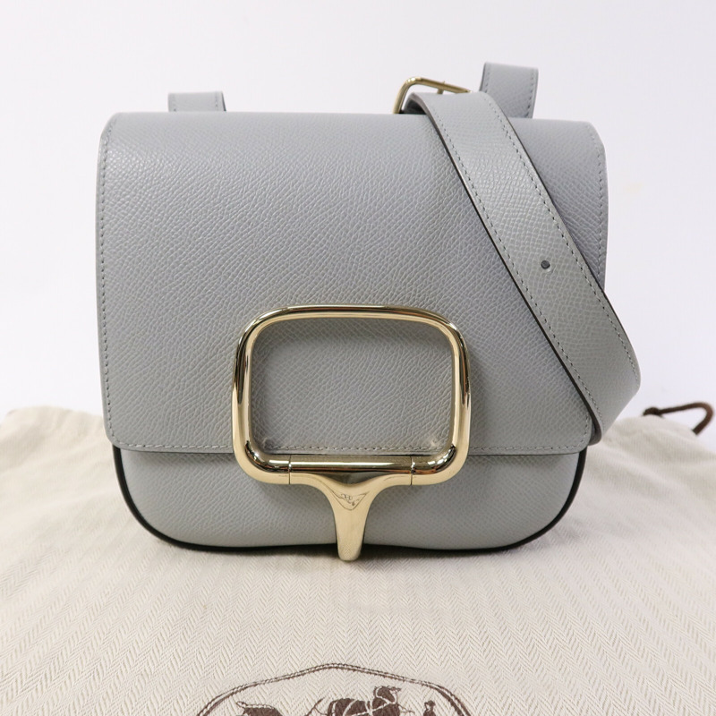 HERMES Epsom皮革Della Cavalleria Mini肩背袋Blue Glacier-9