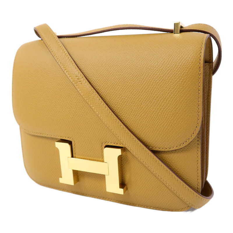 HERMES Epsom皮革Mini Constance肩背袋Sesame-2
