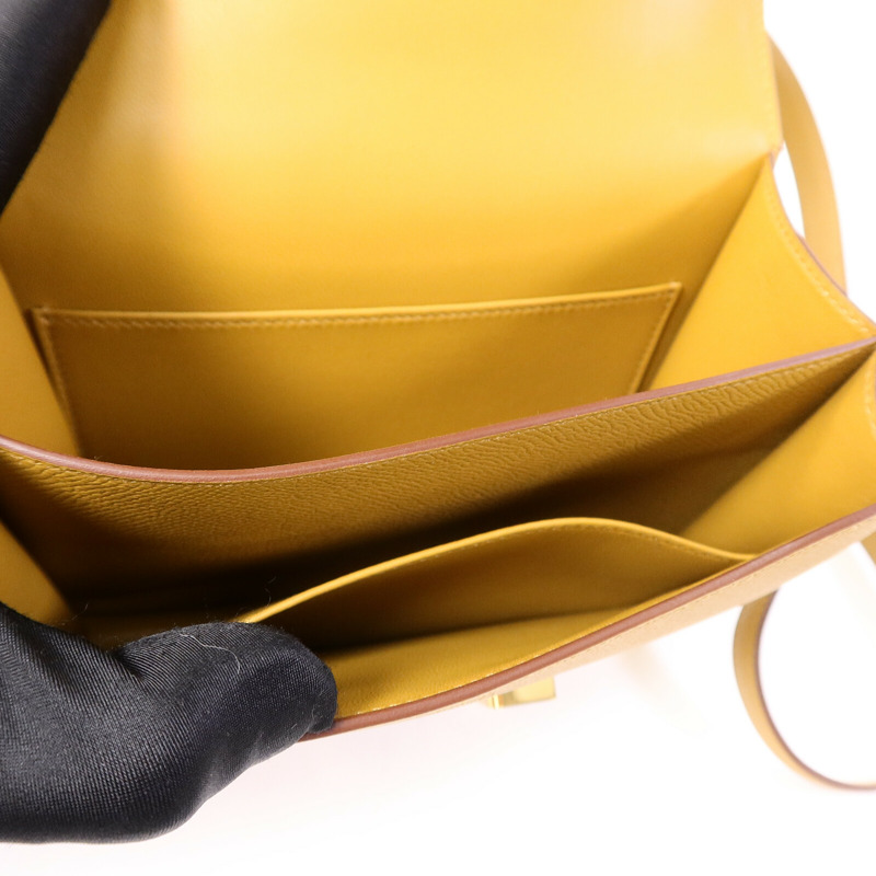 HERMES Epsom皮革Mini Constance肩背袋Sesame-4