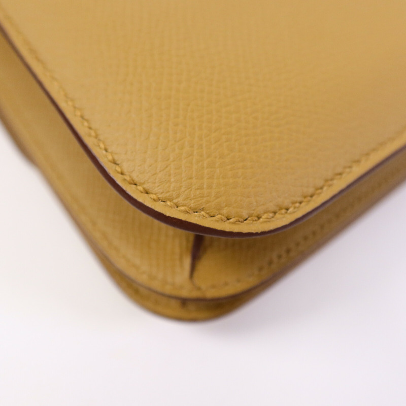 HERMES Epsom皮革Mini Constance肩背袋Sesame-13