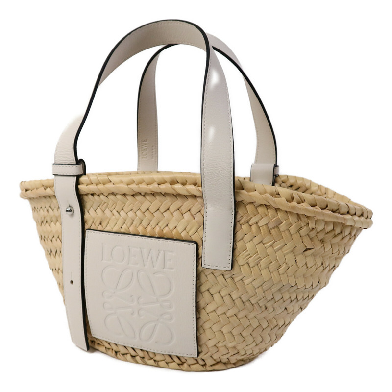 LOEWE Raffia/牛皮皮革Basket Bag肩背袋-2