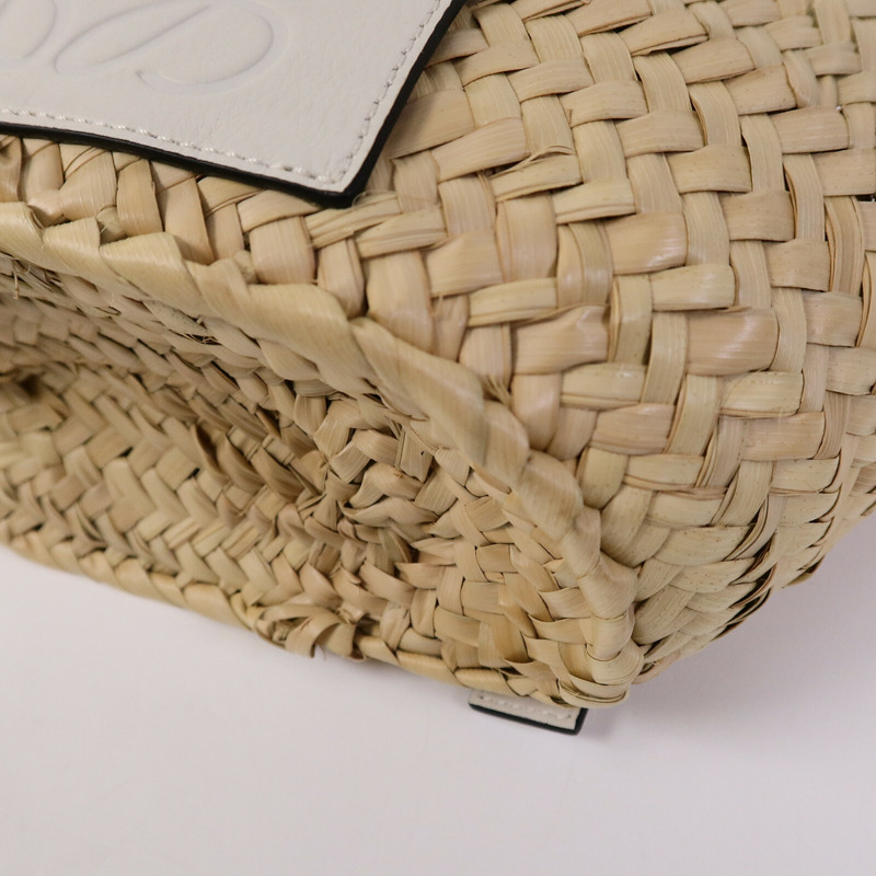 LOEWE Raffia/牛皮皮革Basket Bag肩背袋-7