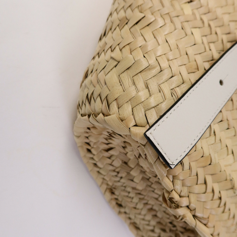LOEWE Raffia/牛皮皮革Basket Bag肩背袋-10