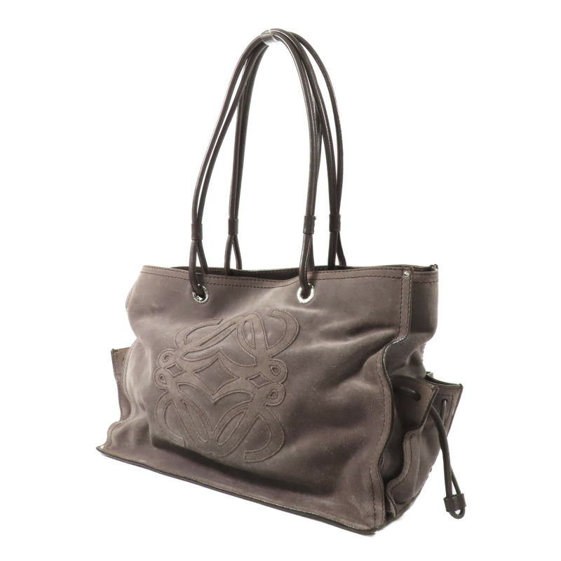 LOEWE 麂皮皮革Anagram Shoulder Bag肩背袋-1