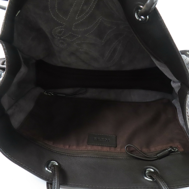 LOEWE 麂皮皮革Anagram Shoulder Bag肩背袋-4