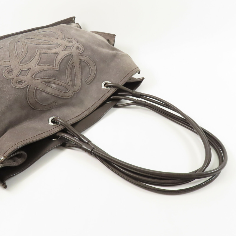 LOEWE 麂皮皮革Anagram Shoulder Bag肩背袋-6