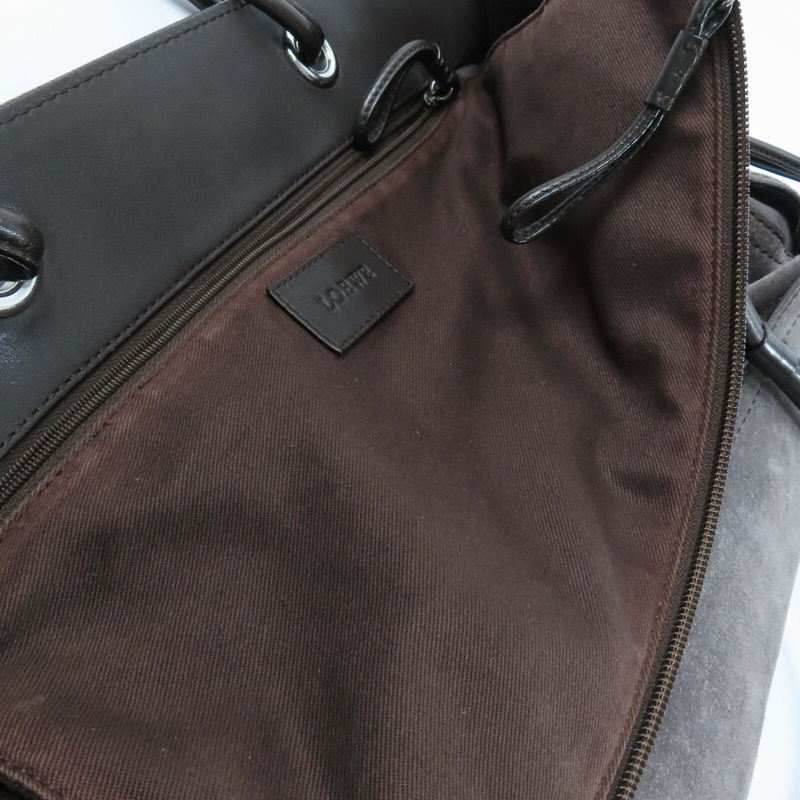 LOEWE 麂皮皮革Anagram Shoulder Bag肩背袋-14