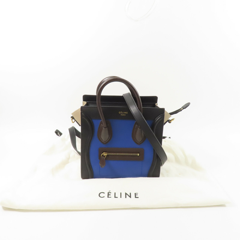 CELINE 牛皮皮革Nano Luggage手挽肩背兩用袋-9