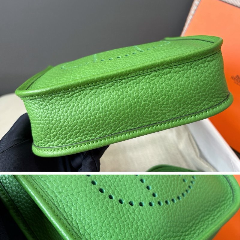近新品 愛馬仕Hermes 絲蘭綠Mini Evelyne-7