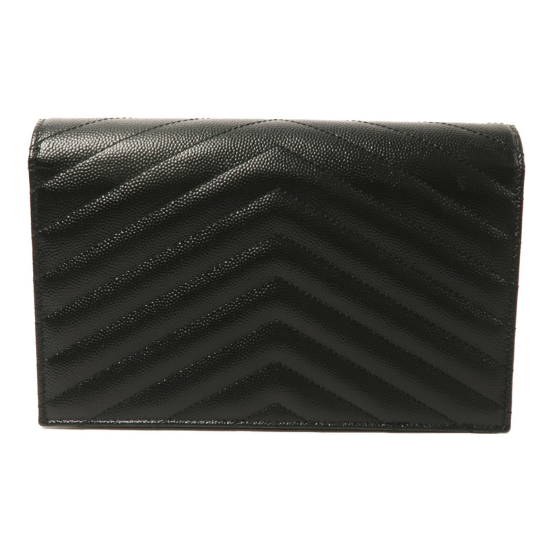 YVES SAINT LAURENT 牛皮皮革Cassandre Envelope Chain Wallet鏈帶肩背袋-1