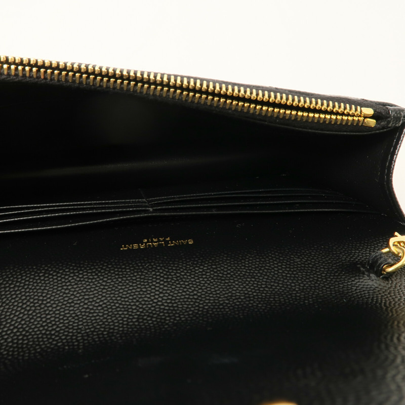 YVES SAINT LAURENT 牛皮皮革Cassandre Envelope Chain Wallet鏈帶肩背袋-4
