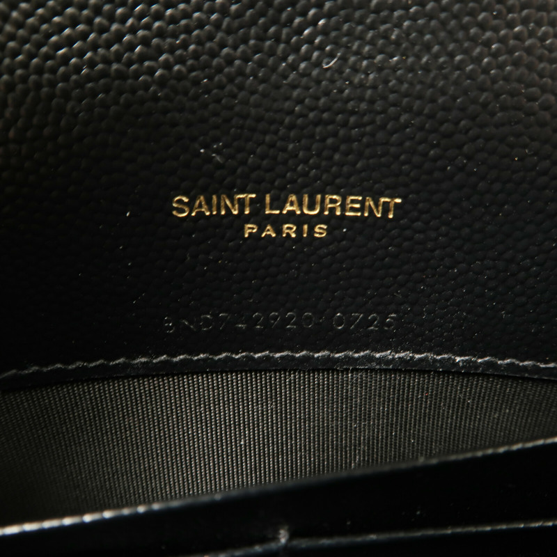 YVES SAINT LAURENT 牛皮皮革Cassandre Envelope Chain Wallet鏈帶肩背袋-6