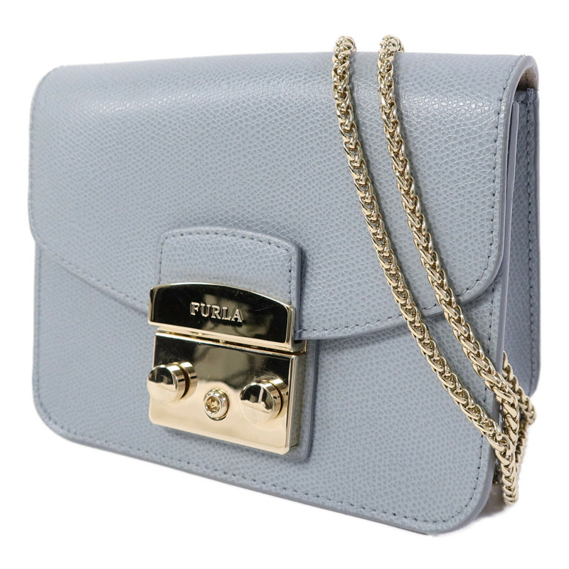 Furla 牛皮皮革Chain Shoulder鏈帶肩背袋-2