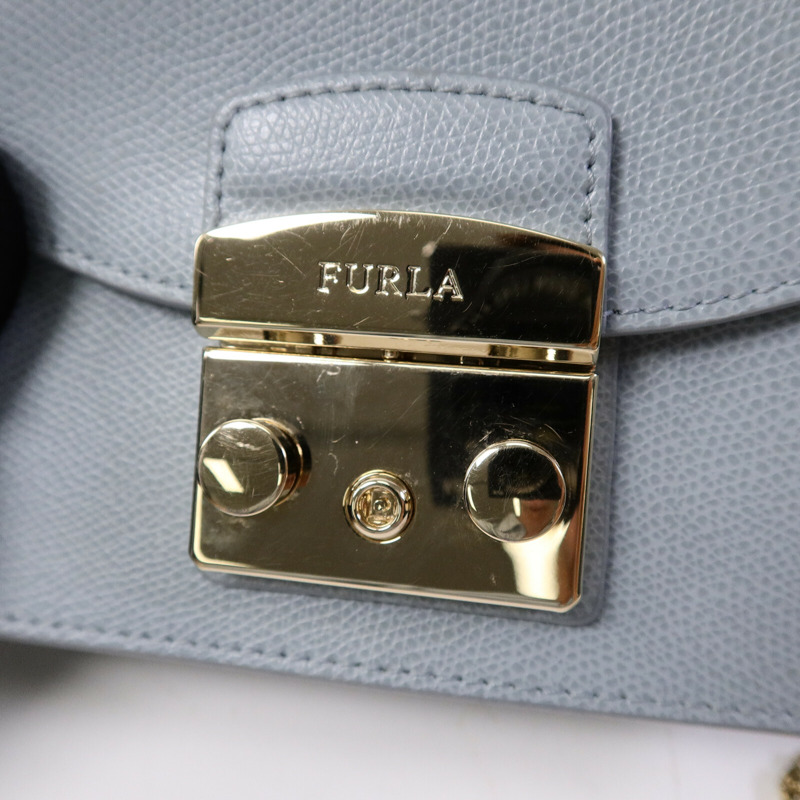 Furla 牛皮皮革Chain Shoulder鏈帶肩背袋-6